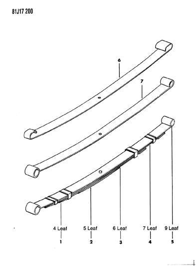 1985 Jeep Wrangler Leaf Spring Diagram for J5363332