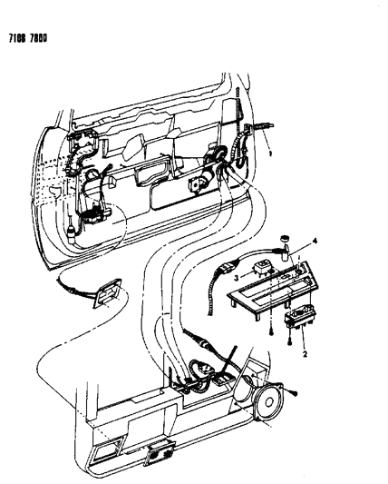 1987 Chrysler LeBaron Wiring & Switches - Front Door Diagram