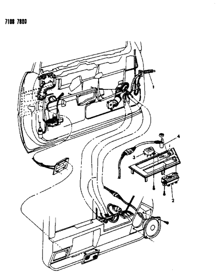 1987 Chrysler LeBaron Premium Wiring & Switches - Front Door Diagram