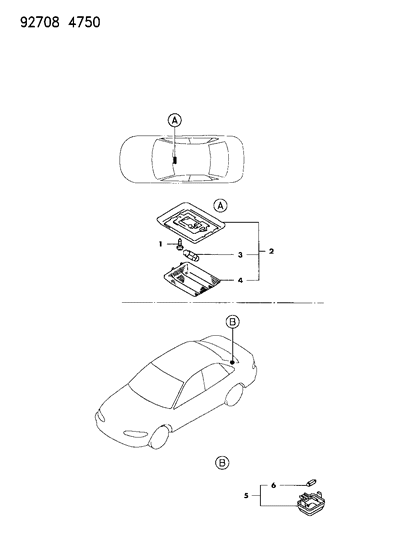 1994 Dodge Colt Lamp - Dome Diagram