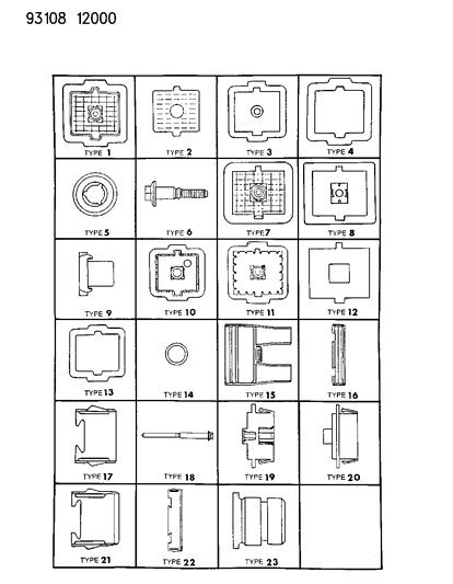 1993 Dodge Grand Caravan Bulkhead Connectors & Components Diagram