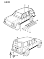Diagram for 1984 Jeep Wagoneer Door Moldings - 55003169