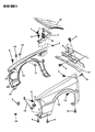 Diagram for 1992 Dodge Spirit Fender - 4411946