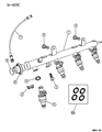 Diagram for 1996 Chrysler Sebring Fuel Injector - 4669011