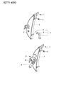 Diagram for 1993 Dodge Colt Window Regulator - MB827402