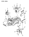 Diagram for 1993 Chrysler Town & Country Engine Mount - 4612005