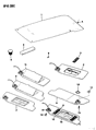 Diagram for 1992 Dodge Monaco Sun Visor - 4533623