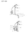 Diagram for 1993 Dodge Colt Window Regulator - MB827378