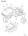 Diagram for Chrysler Cirrus Door Moldings - KP62SW1