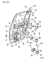 Diagram for 1991 Dodge Shadow Door Latch Assembly - 55027888
