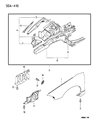 Diagram for 1996 Dodge Avenger Fender - MB959346