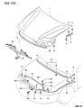 Diagram for 1996 Dodge Avenger Hood Hinge - MB401305