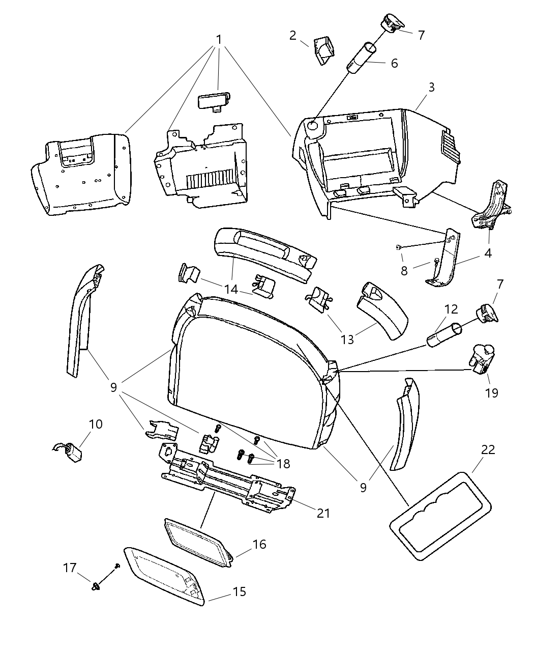 5009154AA Mopar STRIKER-Console Lid Catch