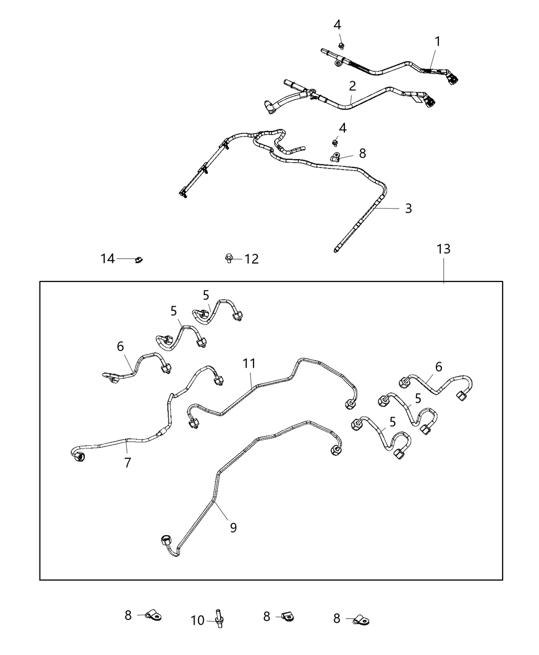 Mopar 68490031AA Tube-Fuel Return