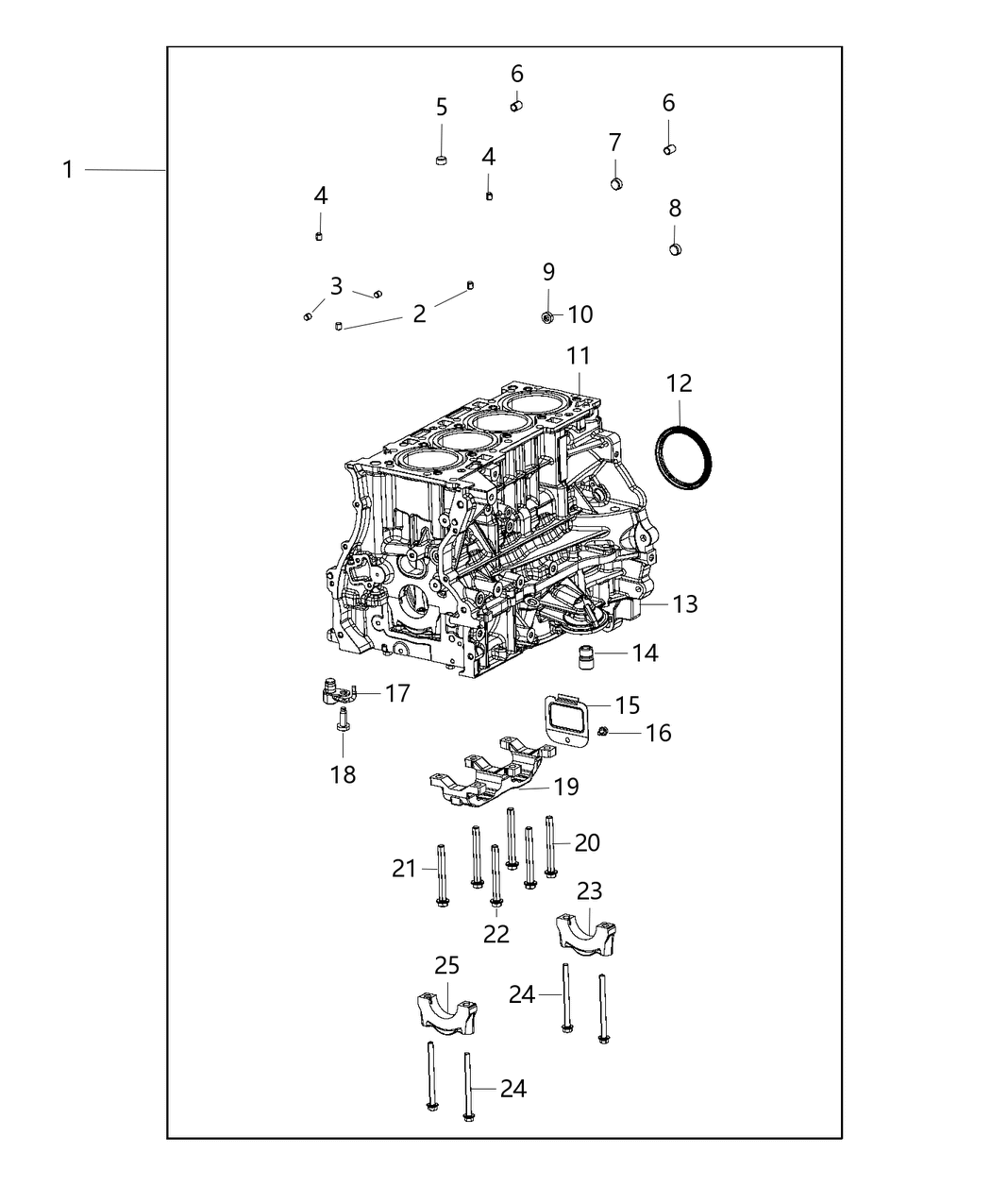 Mopar 68248624AA Engine-Short Block