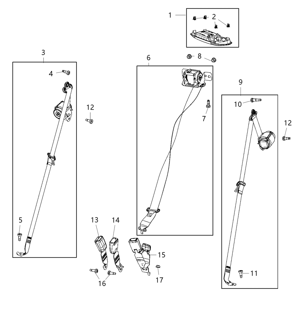 Mopar 5LA44PD2AG Belt Assembly-Rear