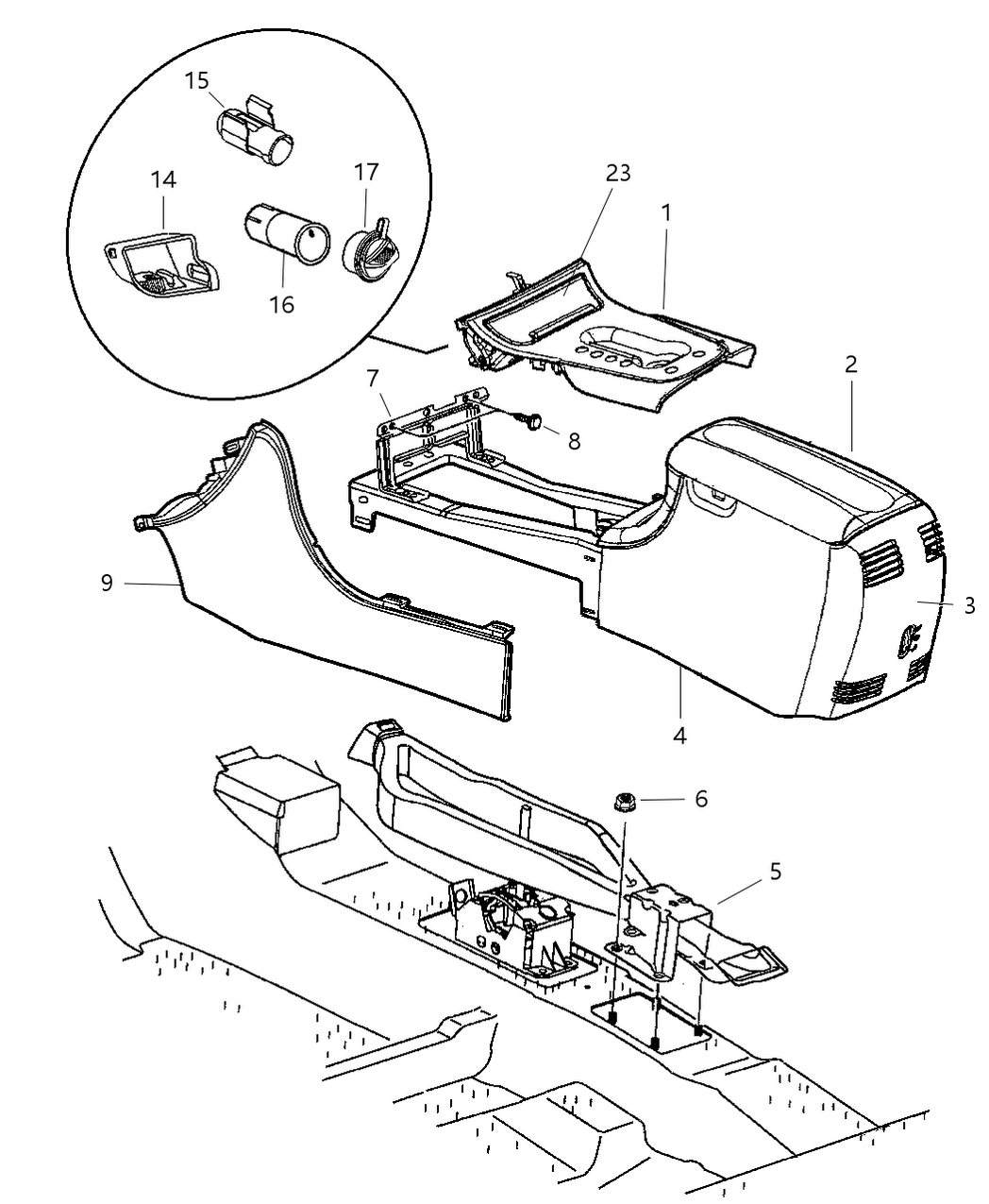 Mopar 4698793 ASHTRAY-Ash Receiver