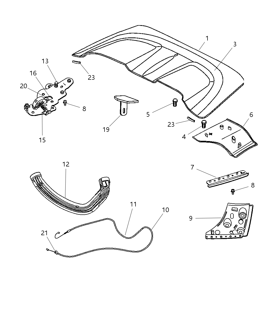 Mopar 1AW34DX9AA Cover-Side Flap Cable Linkage