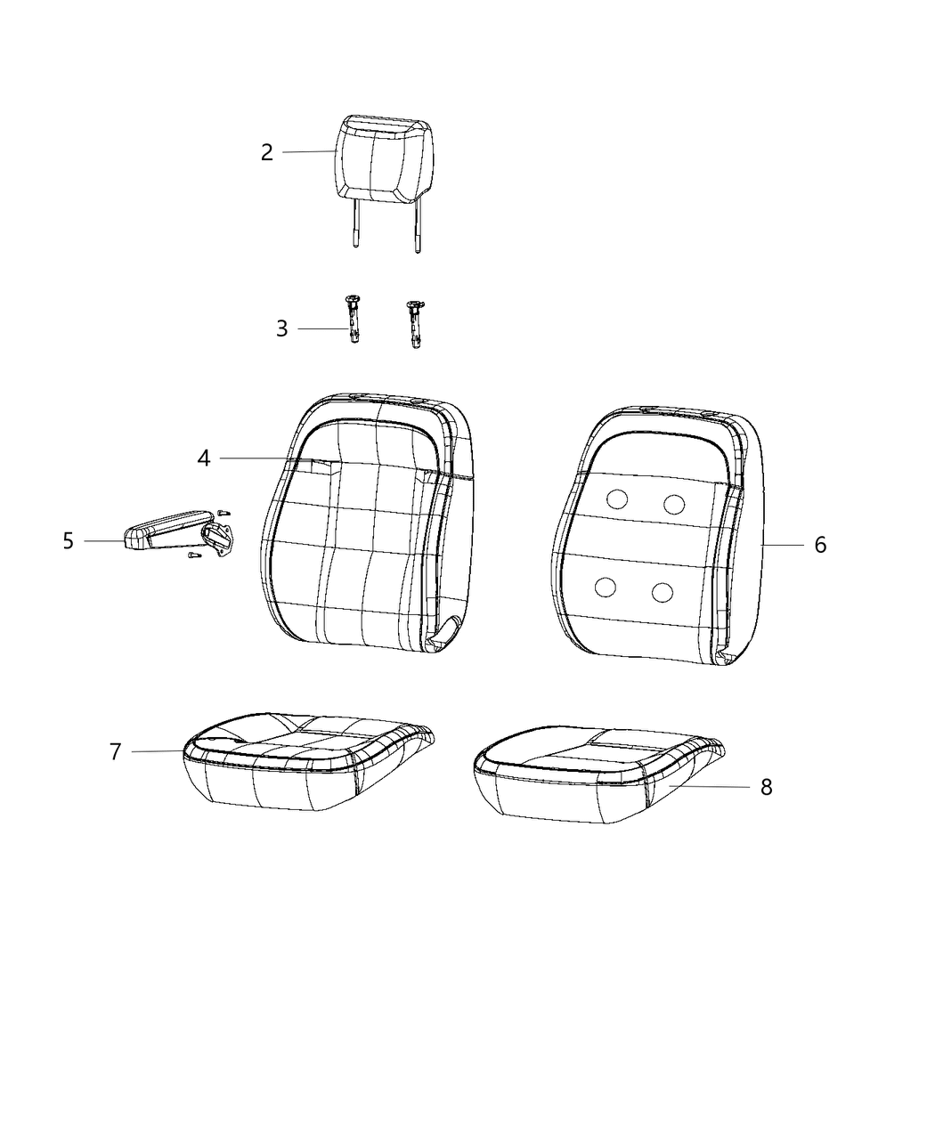 Mopar 5SW69LXBAD Seat-Front