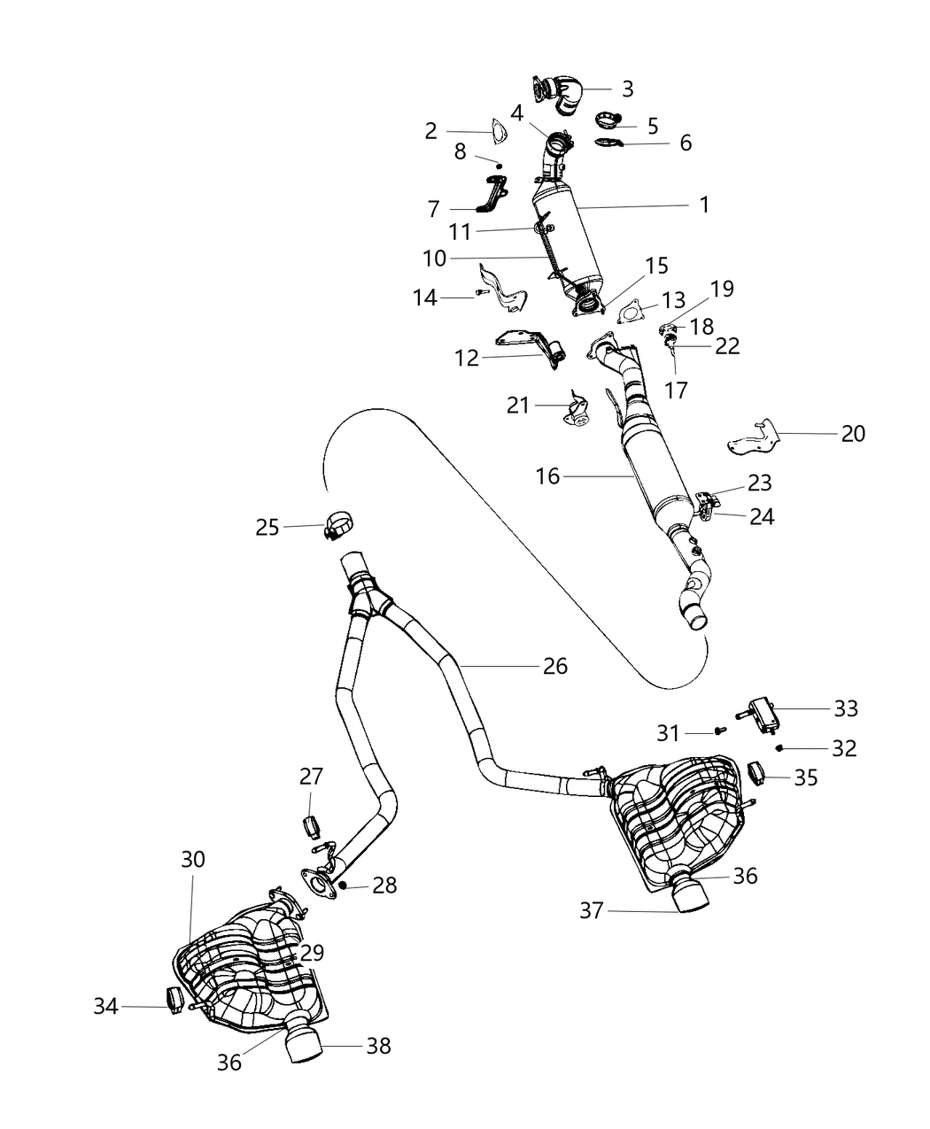 Mopar 68276674AA MUFFLER-Exhaust