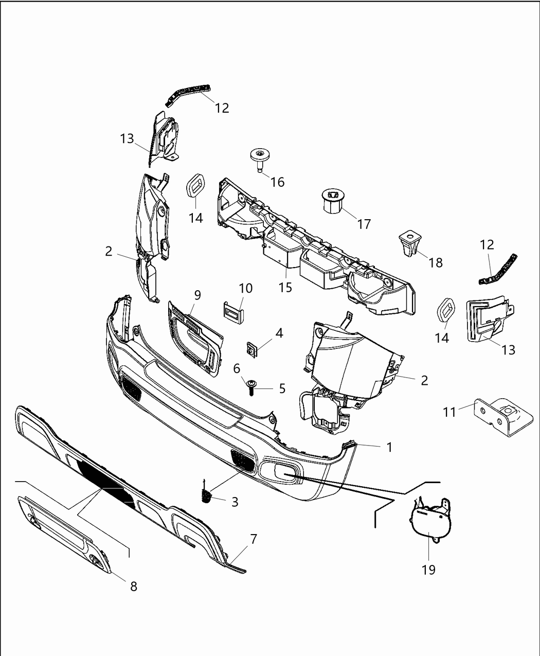 Mopar 7BX29U3BAA Rear Bumper Cover