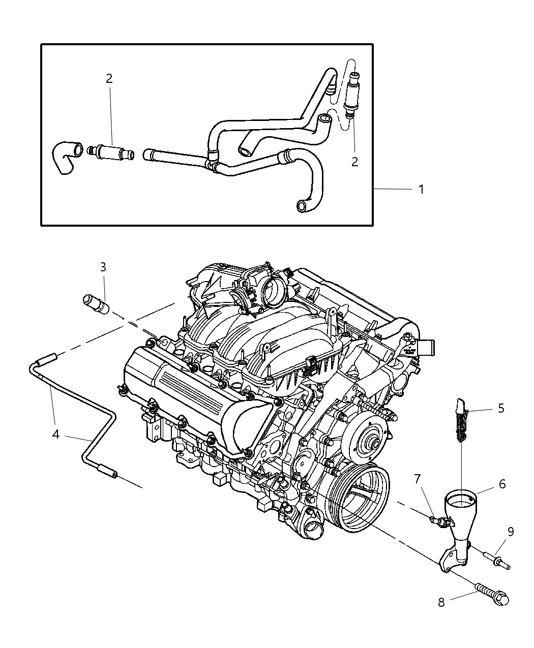 Mopar 53013723AA Hose-Cylinder Head To Air CLEANE