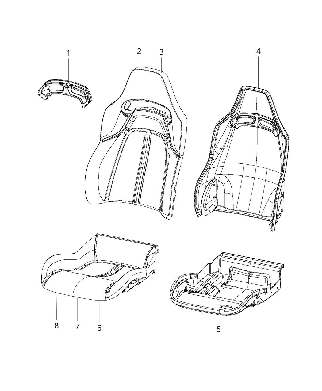 Mopar 6BG77XR4AA Front Seat Back Cover