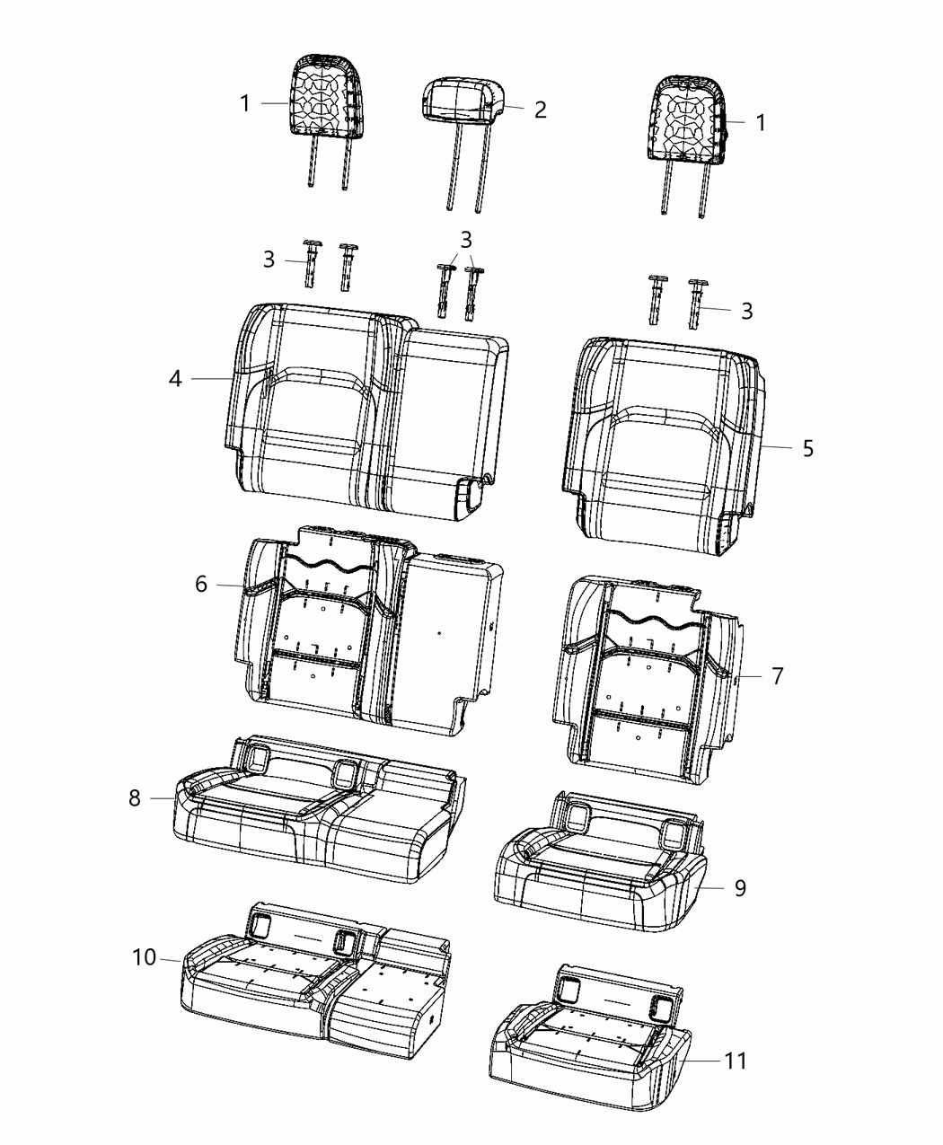 7EQ86LA3AA Mopar COVER-REAR SEAT CUSHION  