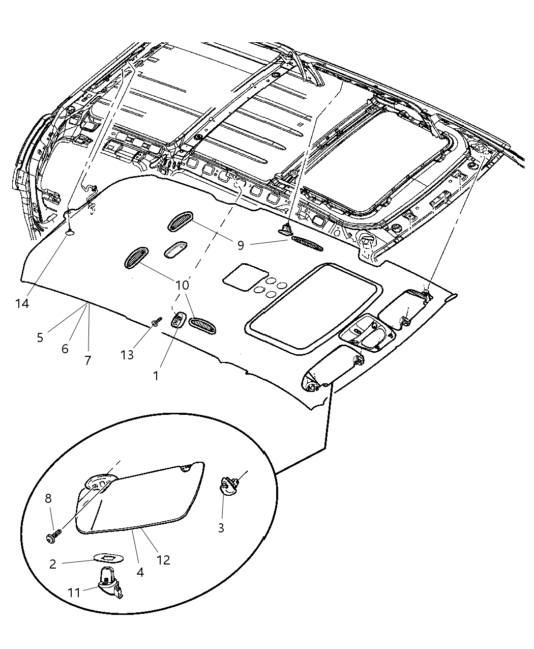 Mopar 1KZ201D1AA Headliner