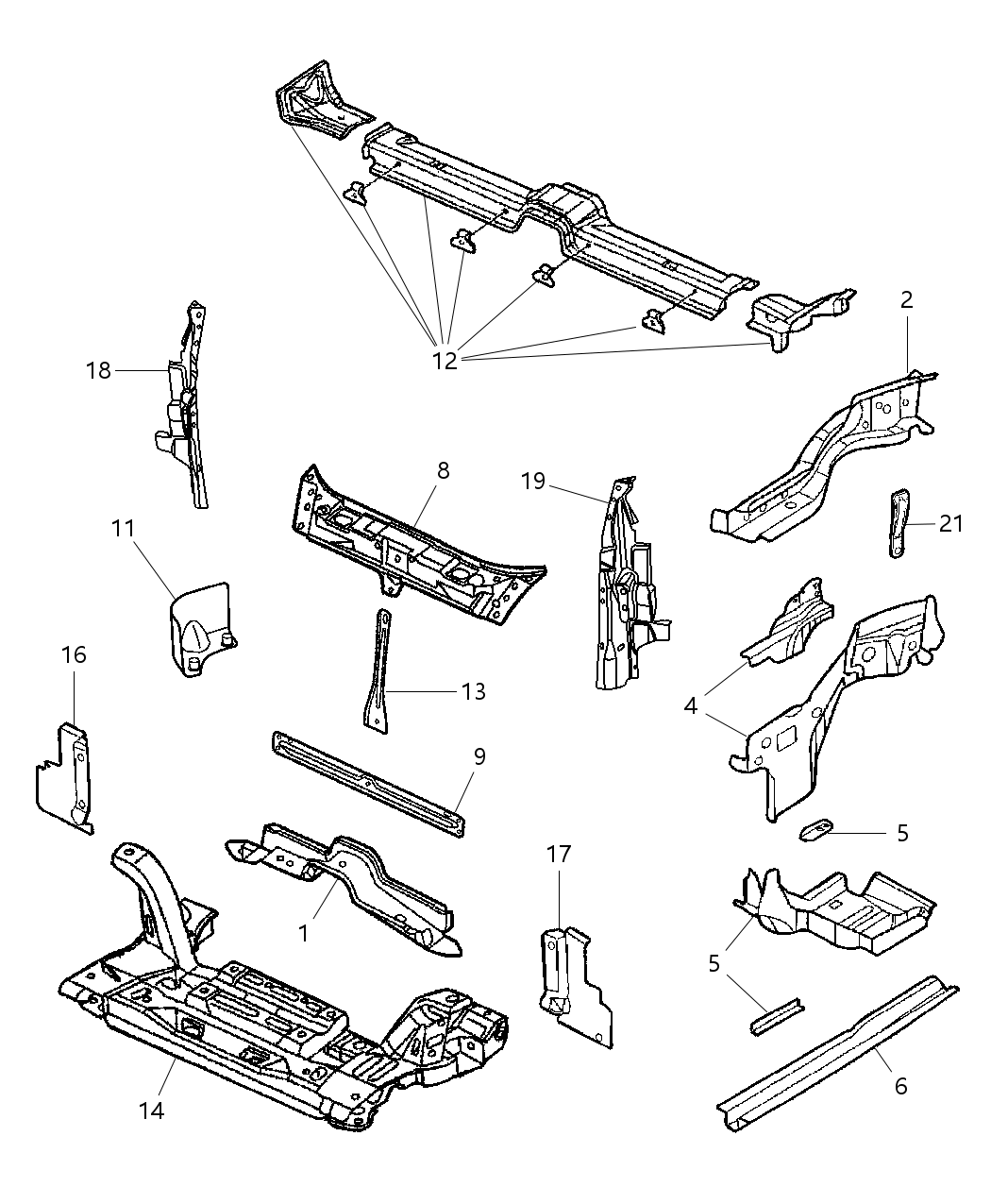 Mopar 5027414AE Plate-Front SIDERAIL