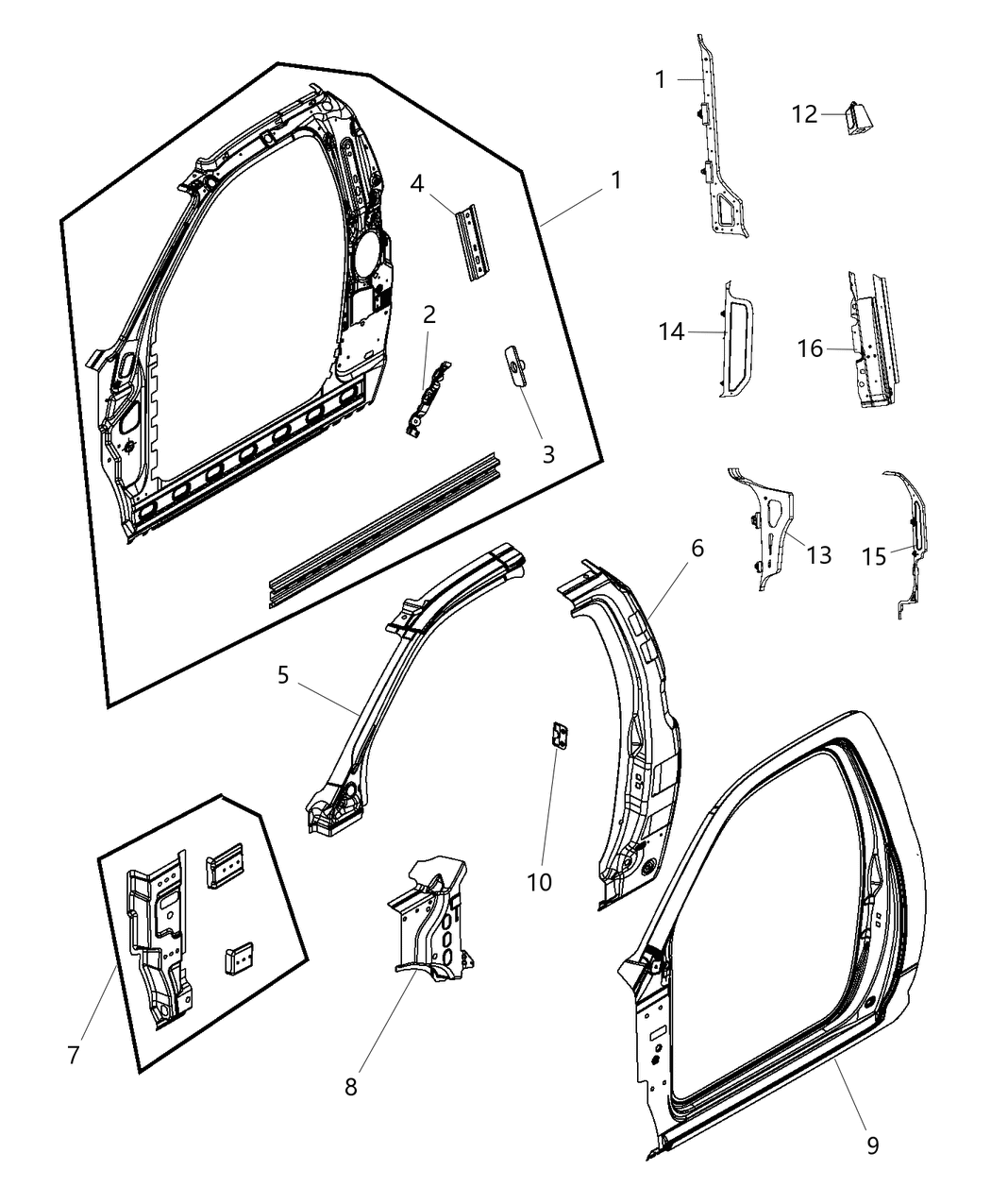 Mopar 68042224AA BAFFLE-B Pillar