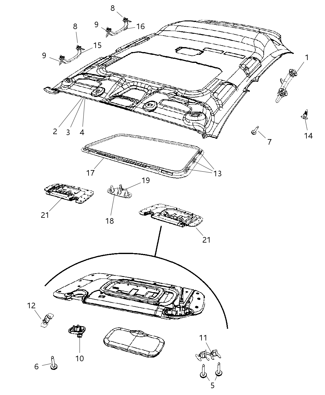 Mopar 1MD61DW1AA Headliner