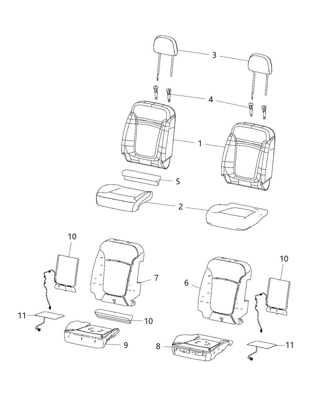 Mopar 5YP90LXHAA Front Seat Cushion Cover