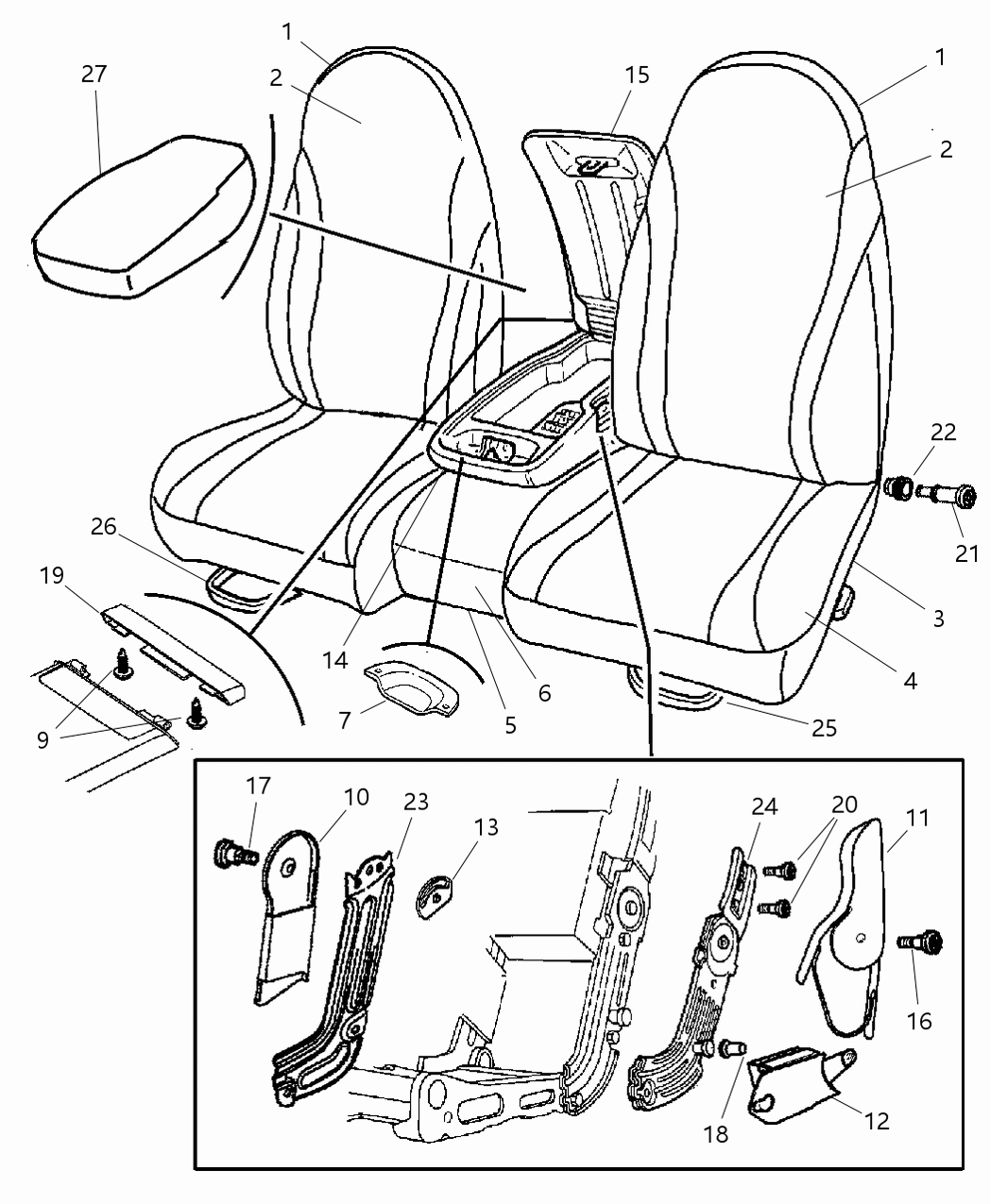 Mopar YK211L5AA Seat Back-Front Seat