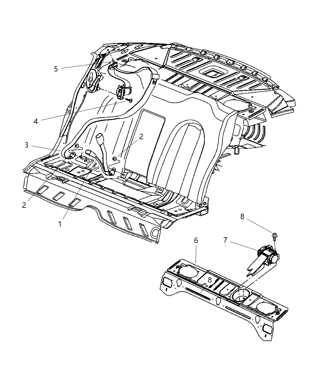 Mopar PH761L2AB Seat Belt Rear Inner