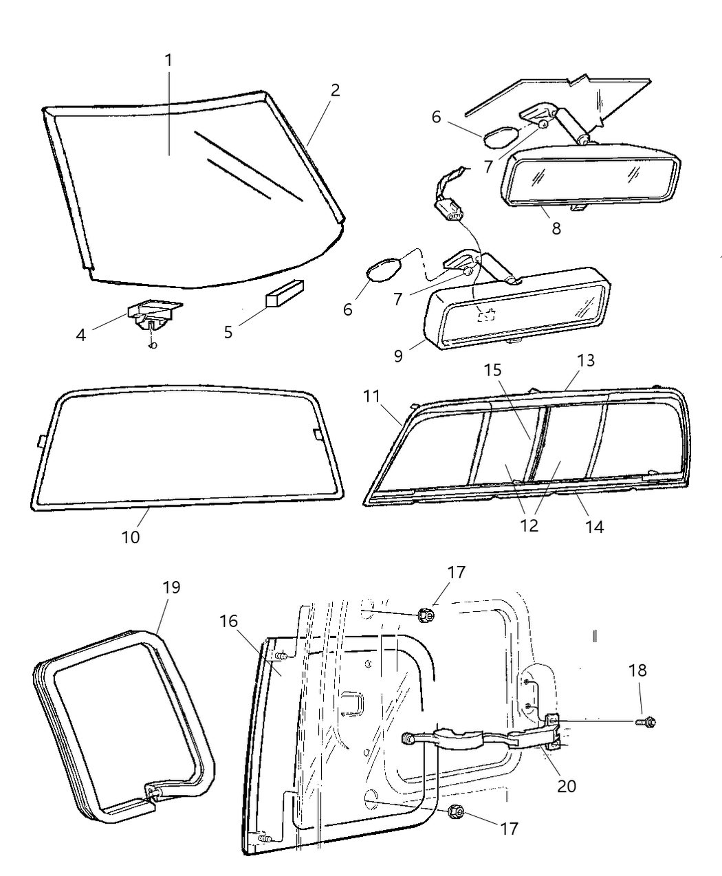 Mopar 55076402 Mirror Inside Rear View Electric