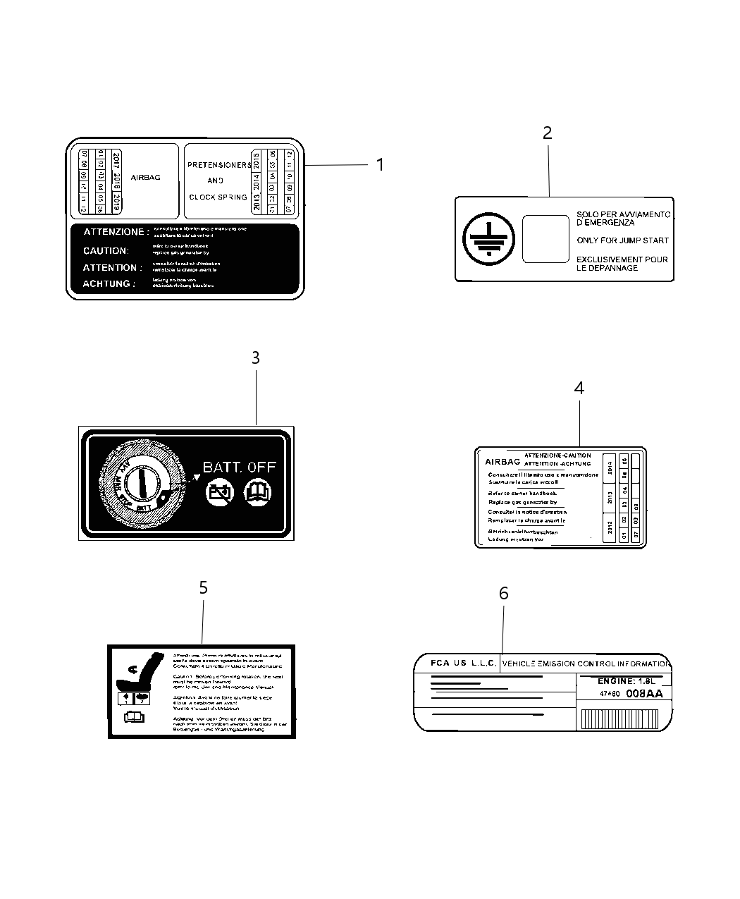 Mopar 68366325AA Label-Vehicle Emission Control In