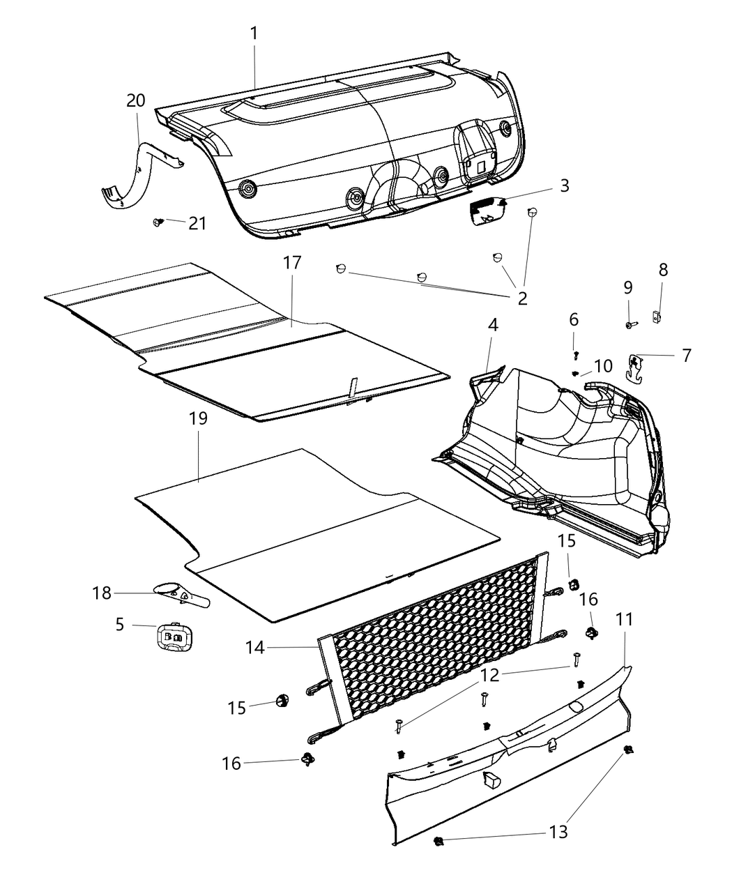 Mopar 1XE55DX9AA Carpet-Trunk