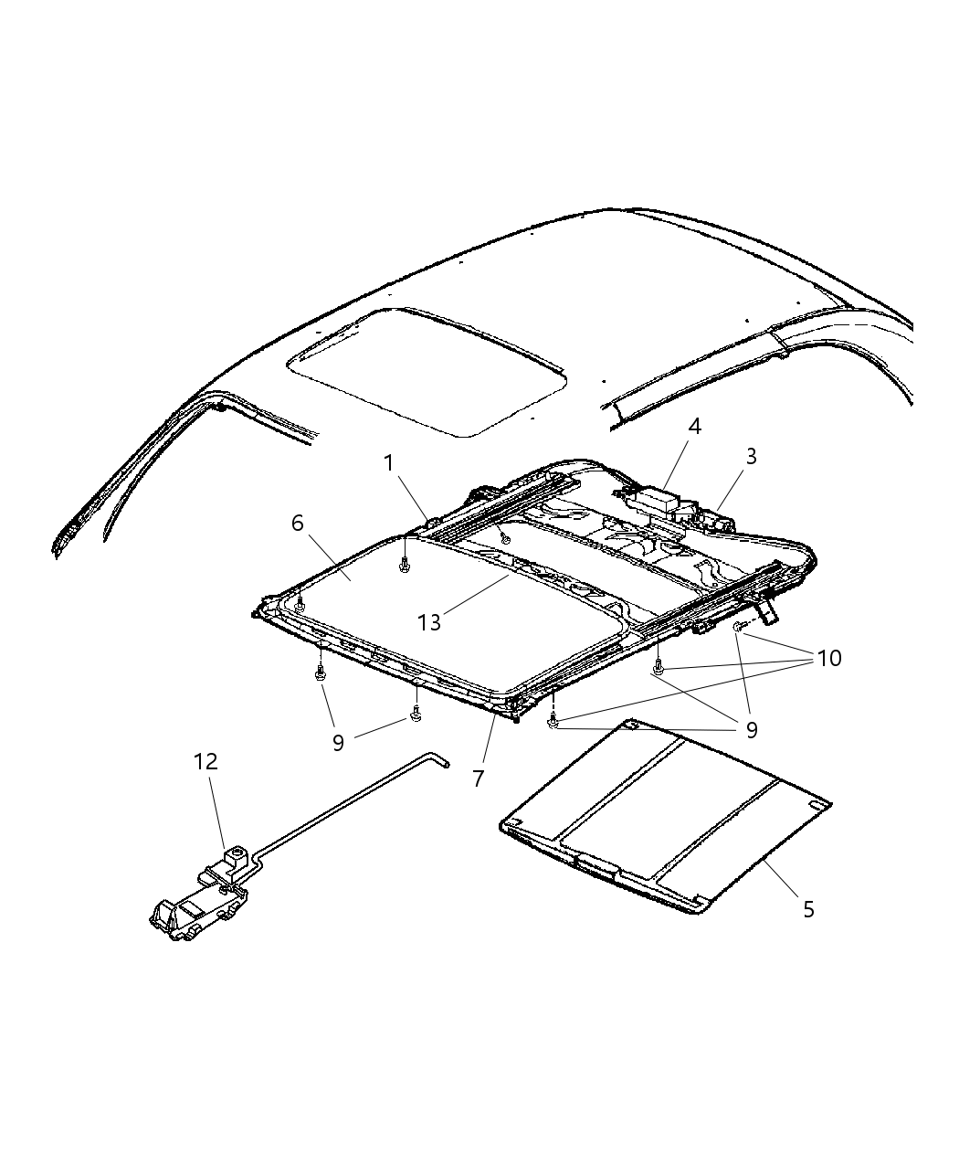 Mopar 5016639AB Welt-Sunroof