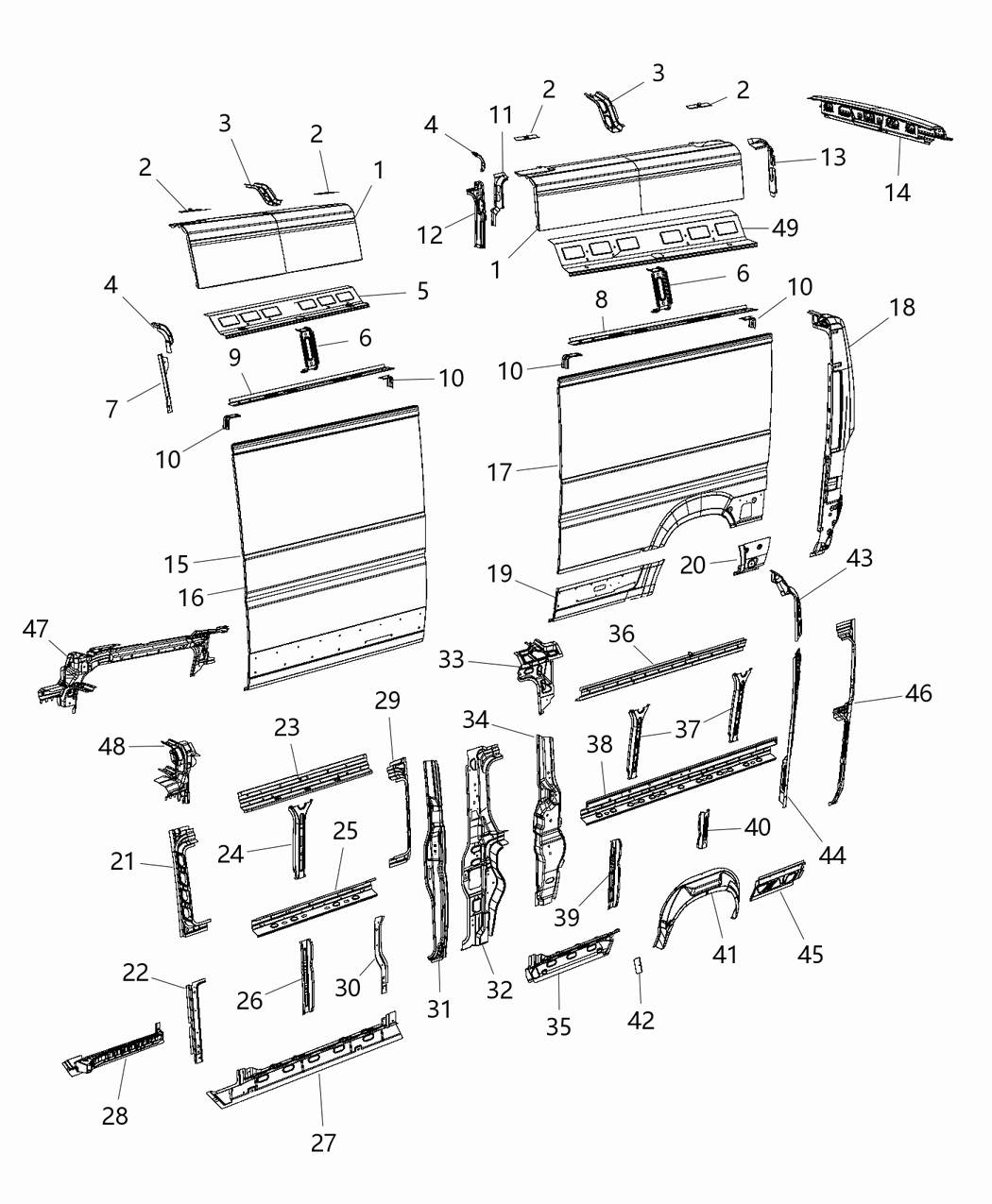 Mopar 68222947AB REINFMNT-Side Rail
