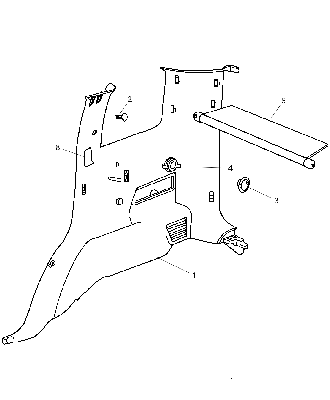 Mopar 5HG55WL5AL Panel-Quarter Trim