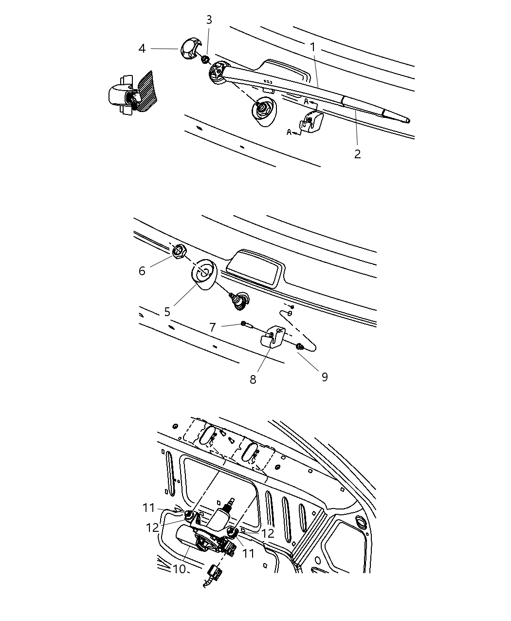 Mopar 55156862AC Bezel-LIFTGATE WIPER Motor