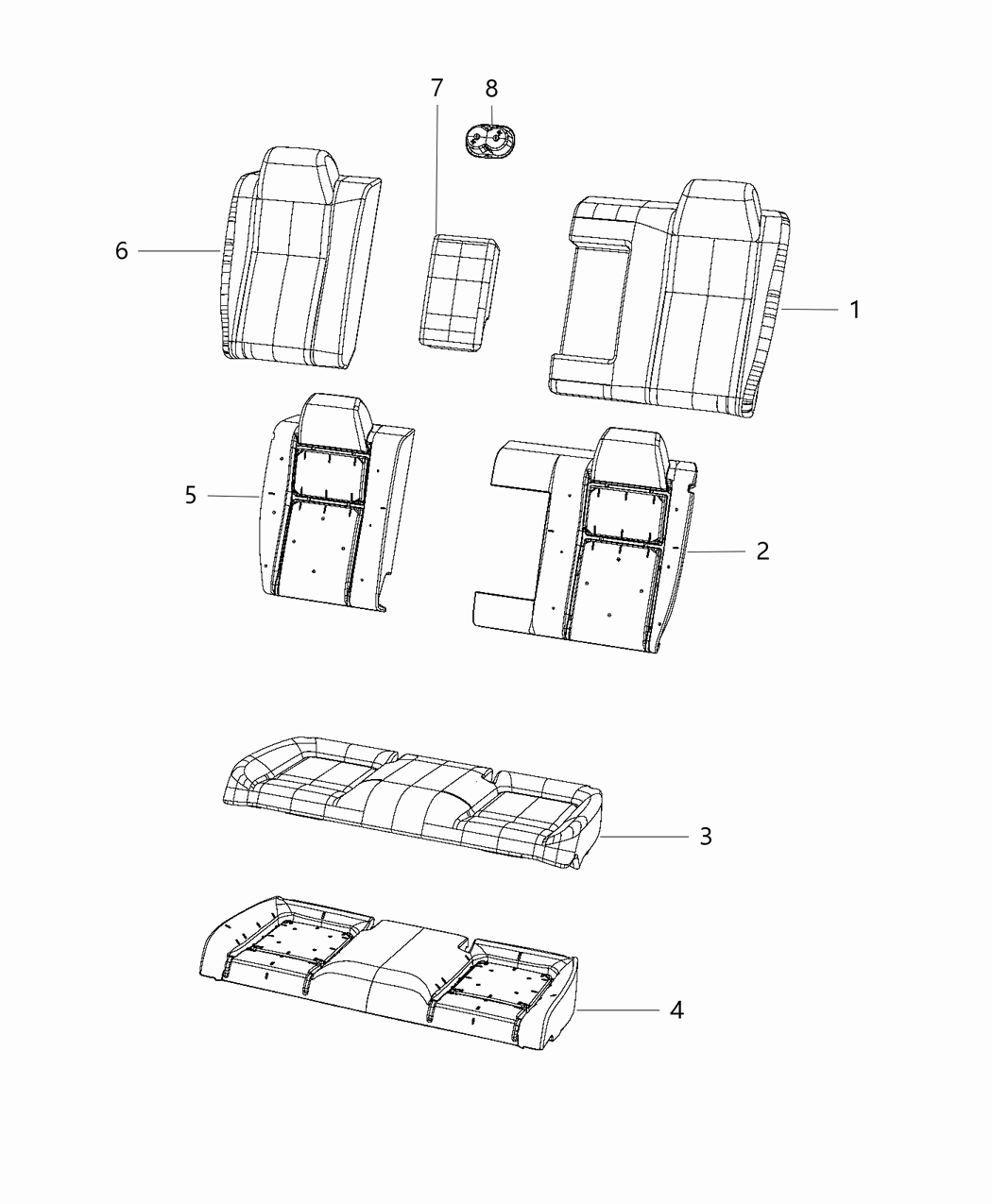 Mopar 6VA67YSAAA Rear Seat Back