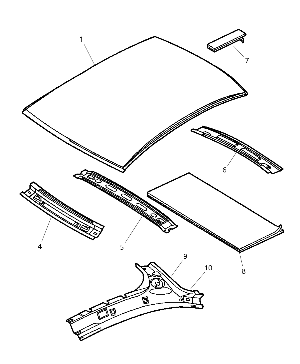 Mopar 4888917AC Panel And Reinforcement Sunroof