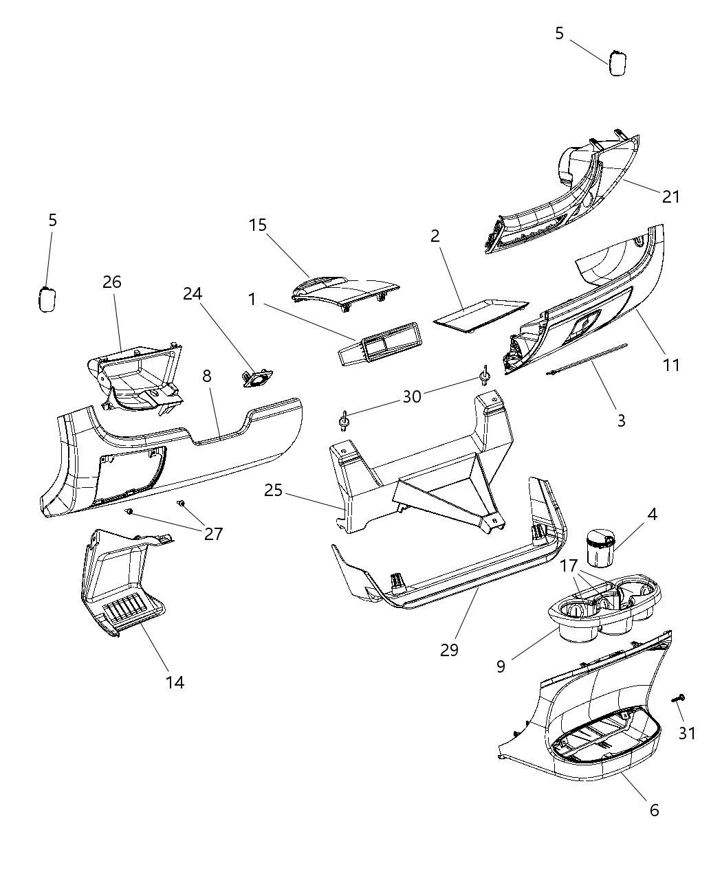 Mopar 5MW58JXWAC GLOVE BOX-INSTRUMENT PANEL