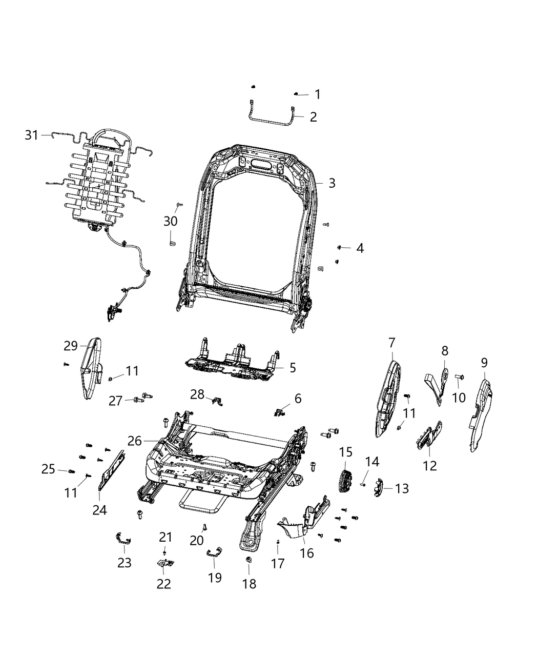 Mopar 6QD77CV5AA Strap-Seat RECLINER