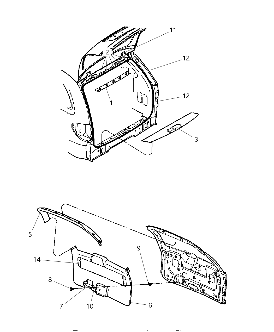 Mopar 4717559AB WEATHERSTRIP-LIFTGATE Opening