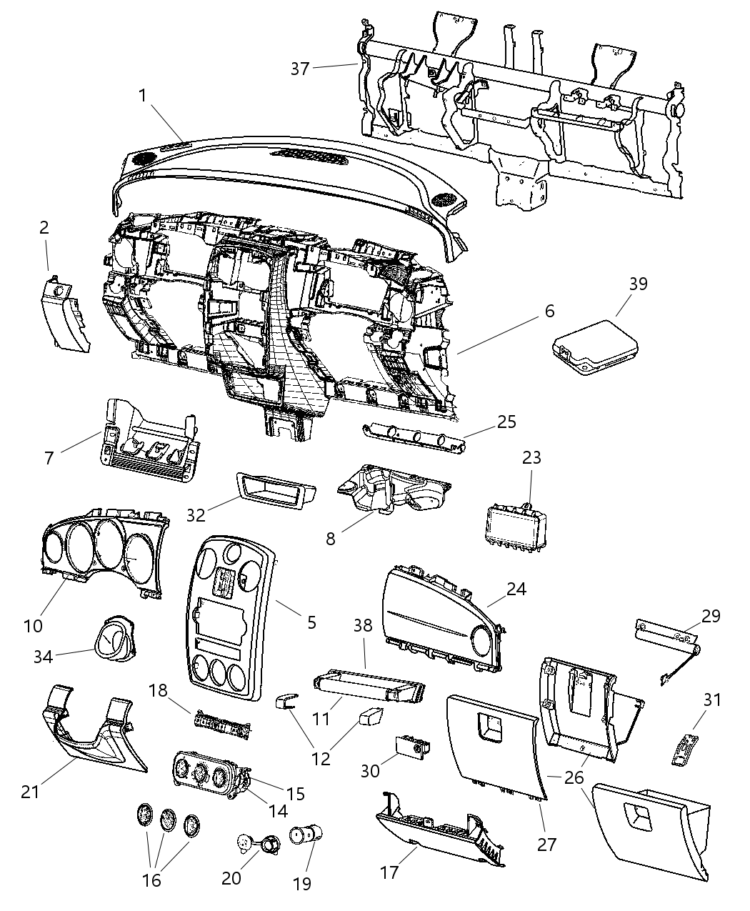 Mopar 5023921AA STRIKER-Glove Box Door