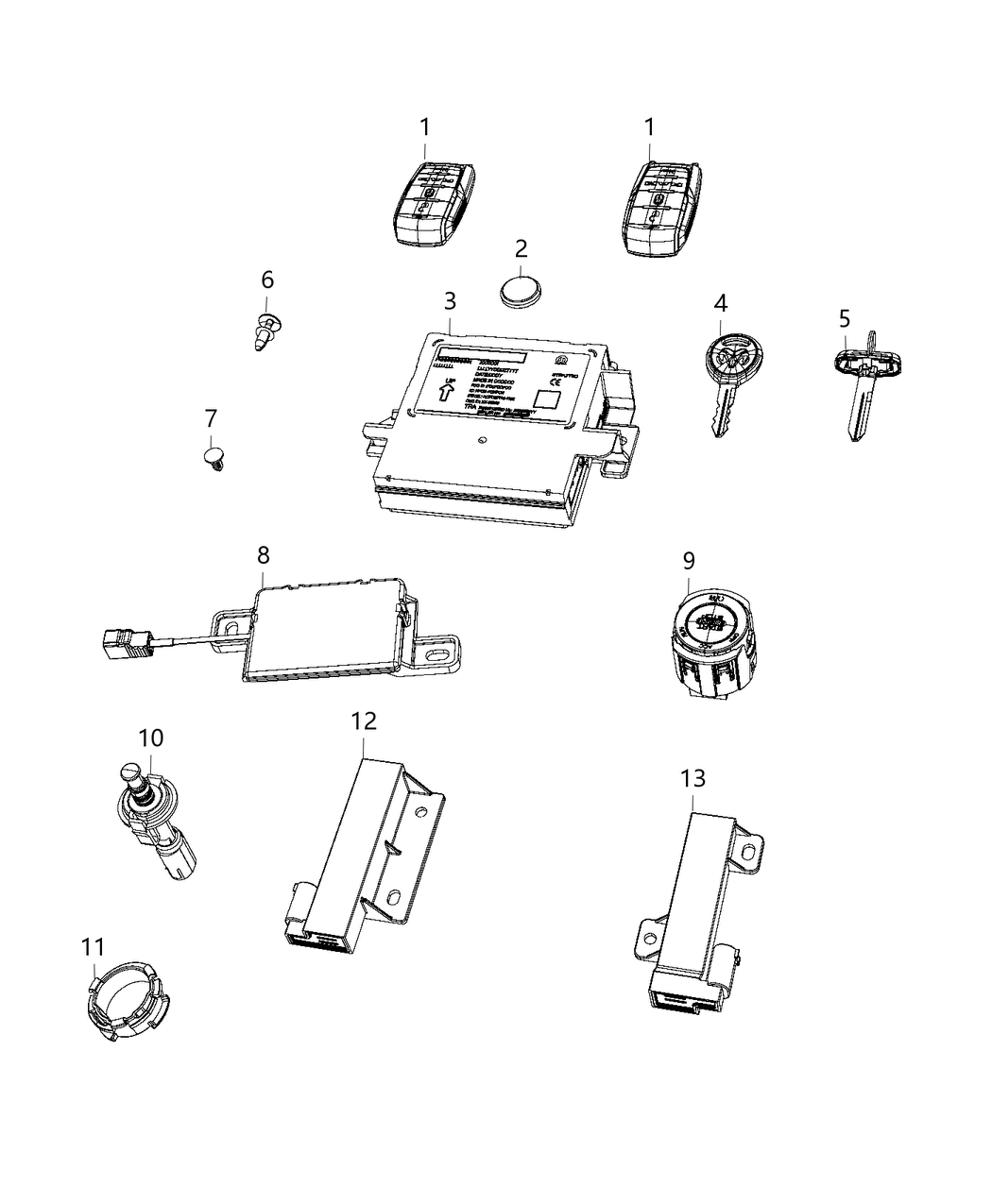 Mopar 68312804AD Key Fob-Integrated Key Fob