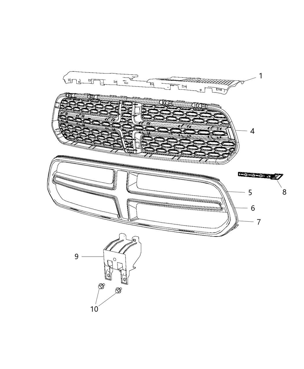 Mopar 6CH69SZ7AA Grille-Texture